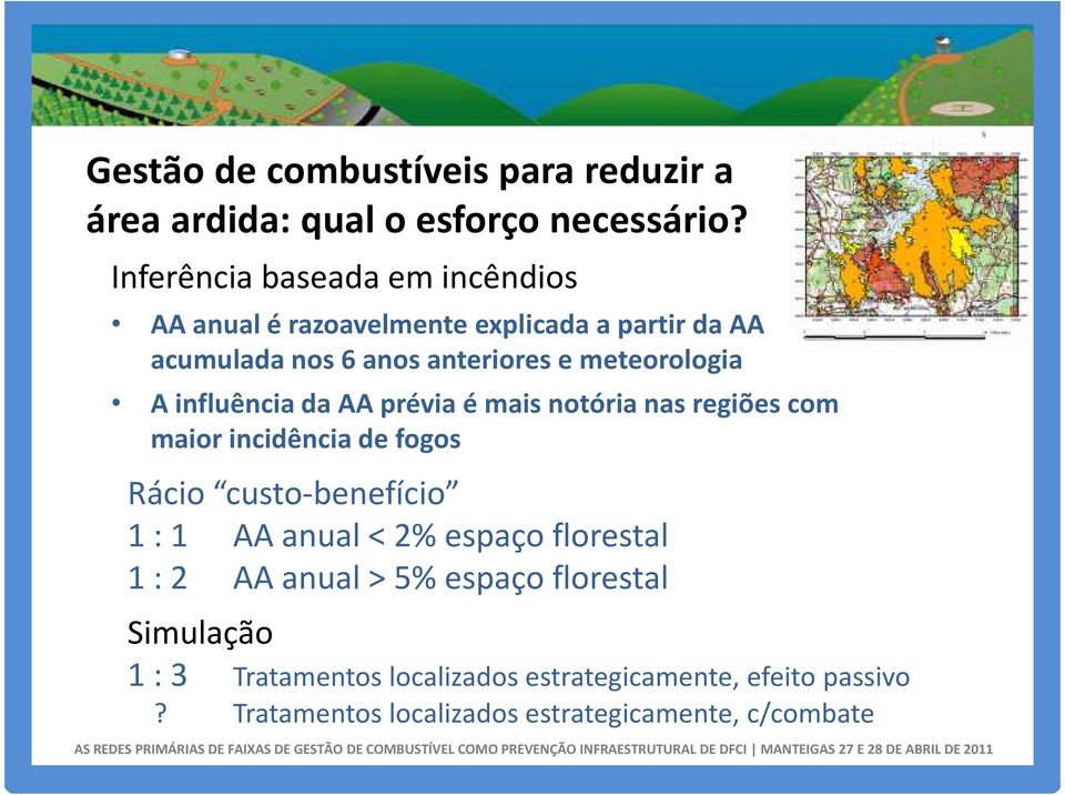 meteorologia A influênciada AA préviaémaisnotórianasregiõescom maior incidência de fogos Rácio custo-benefício 1 : 1 AA