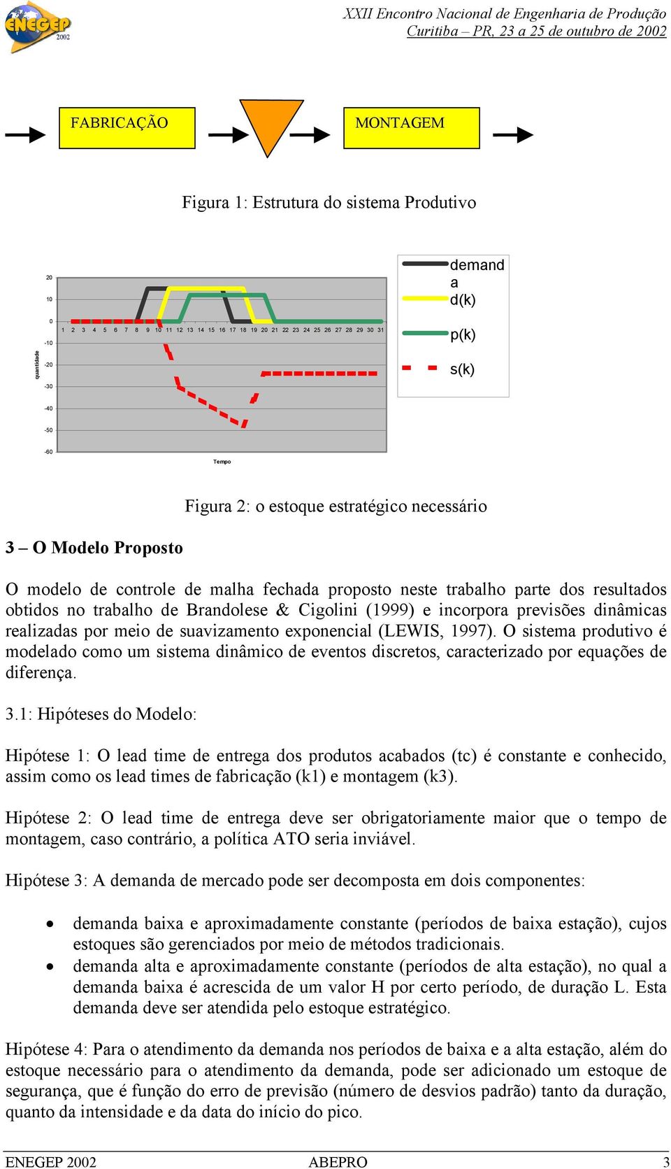 Cigolini (1999) e incorpora previsões dinâmicas realizadas por meio de suavizamento exponencial (LEWIS, 1997).