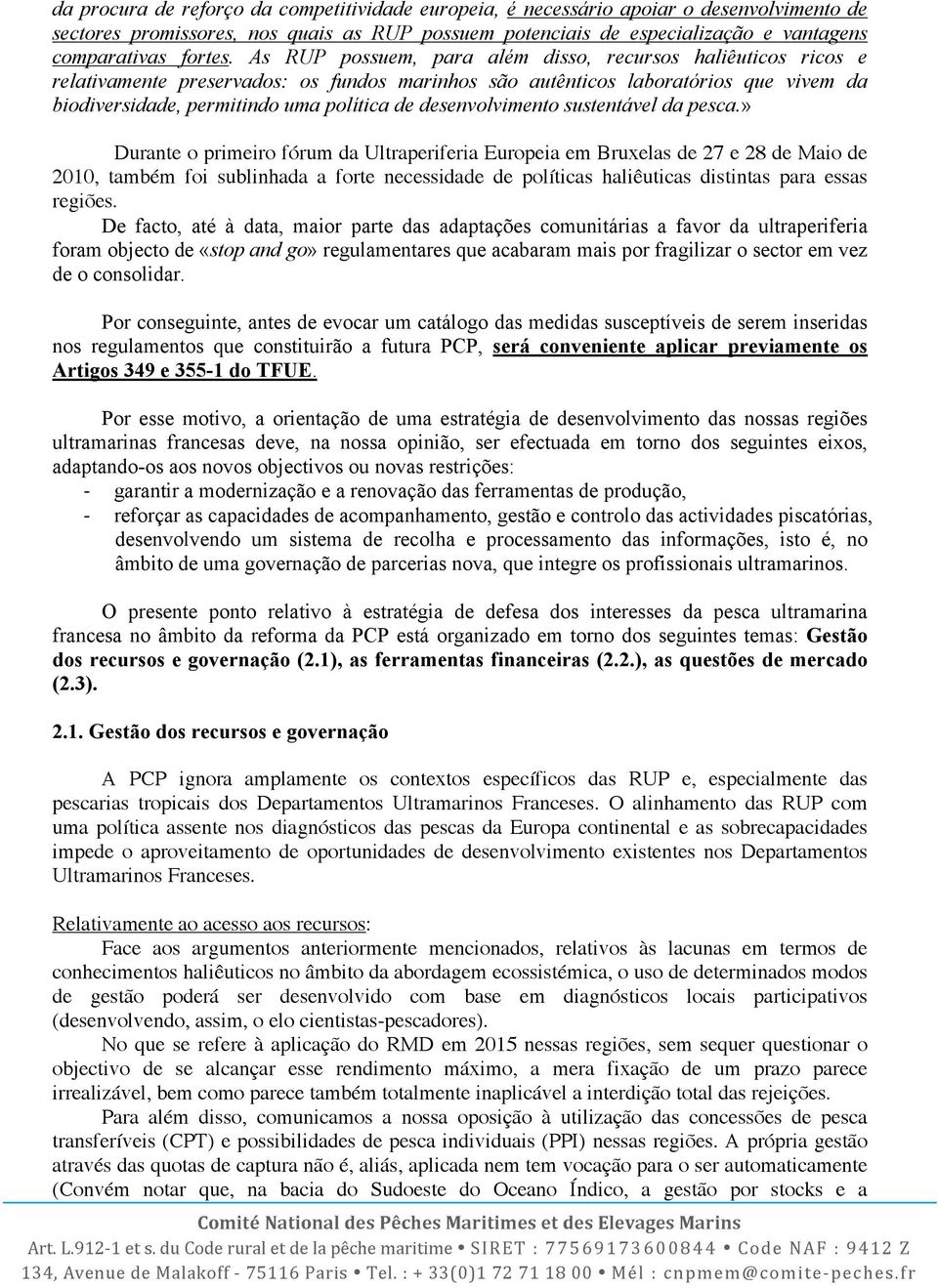 desenvolvimento sustentável da pesca.