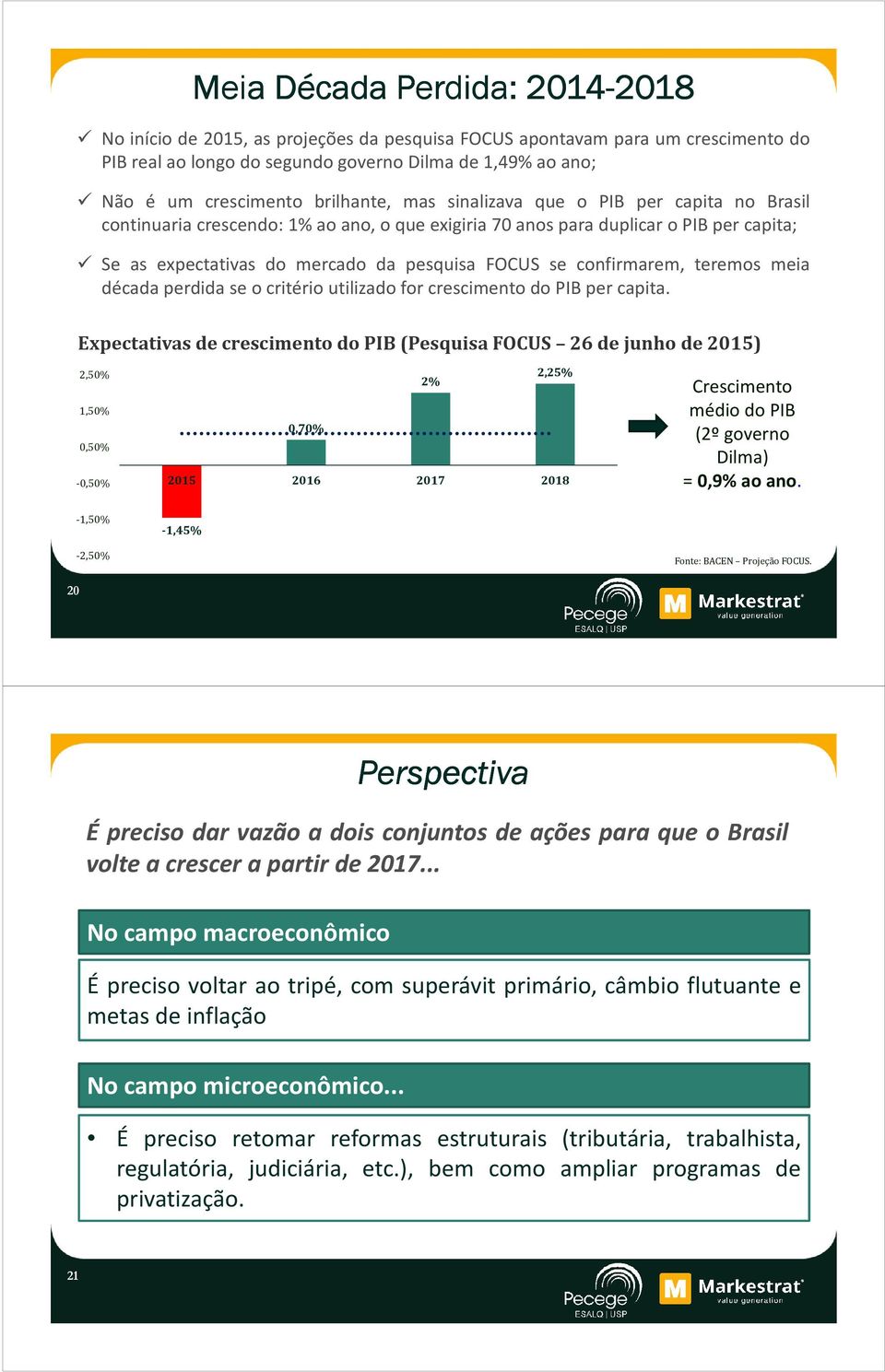 confirmarem, teremos meia década perdida se o critério utilizado for crescimento do PIB per capita.