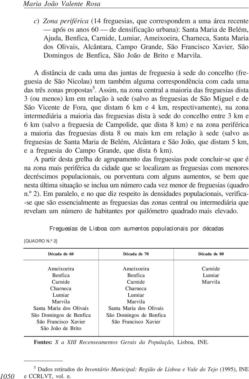 A distância de cada uma das juntas de freguesia à sede do concelho (freguesia de São Nicolau) tem também alguma correspondência com cada uma das três zonas propostas 5.