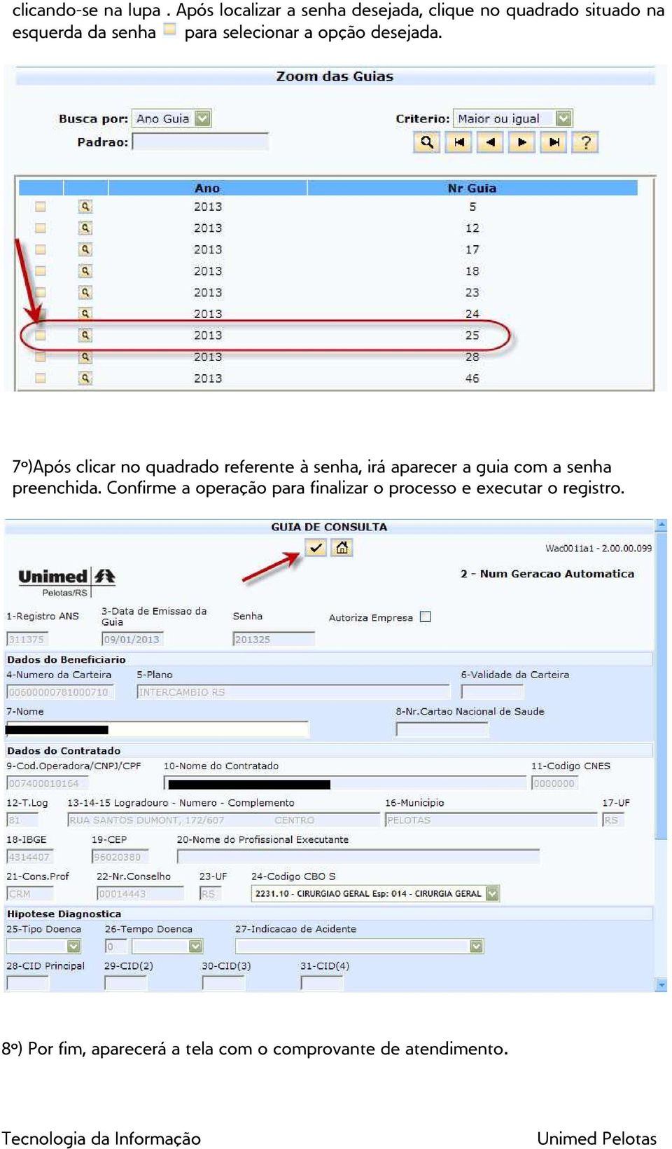 selecionar a opção desejada.