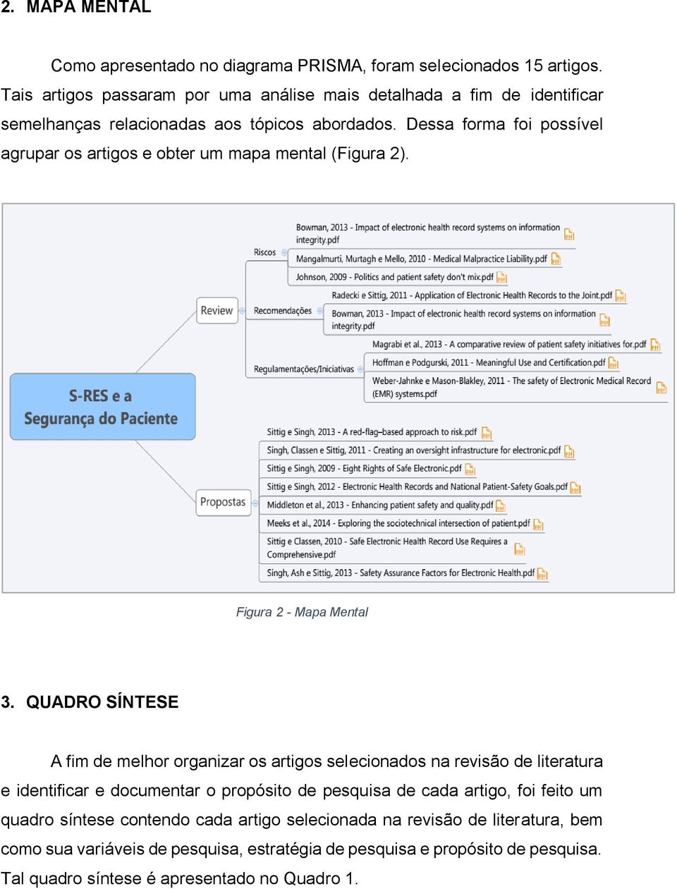 Dessa forma foi possível agrupar os artigos e obter um mapa mental (Figura 2). Figura 2 - Mapa Mental 3.