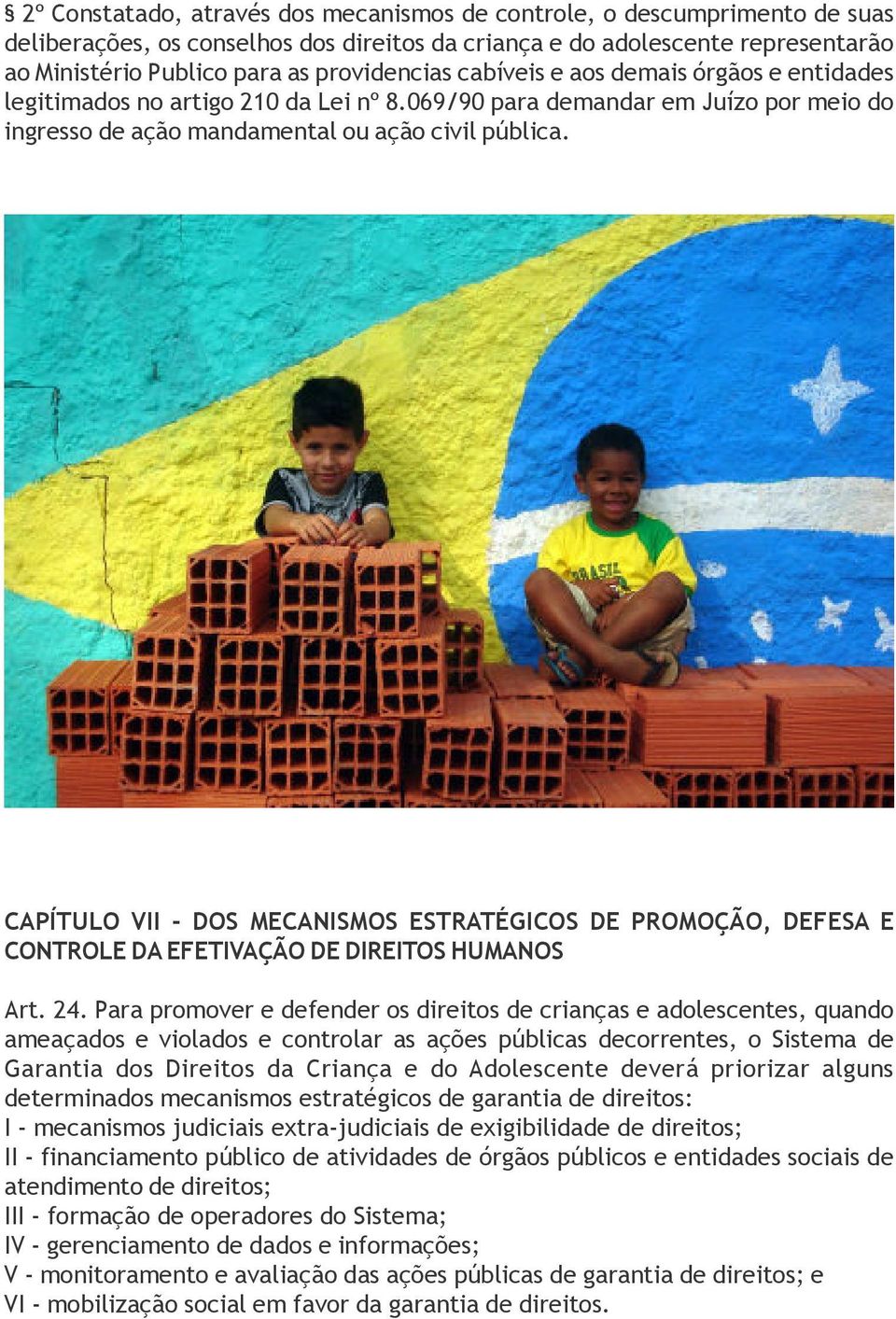 CAPÍTULO VII - DOS MECANISMOS ESTRATÉGICOS DE PROMOÇÃO, DEFESA E CONTROLE DA EFETIVAÇÃO DE DIREITOS HUMANOS Art. 24.