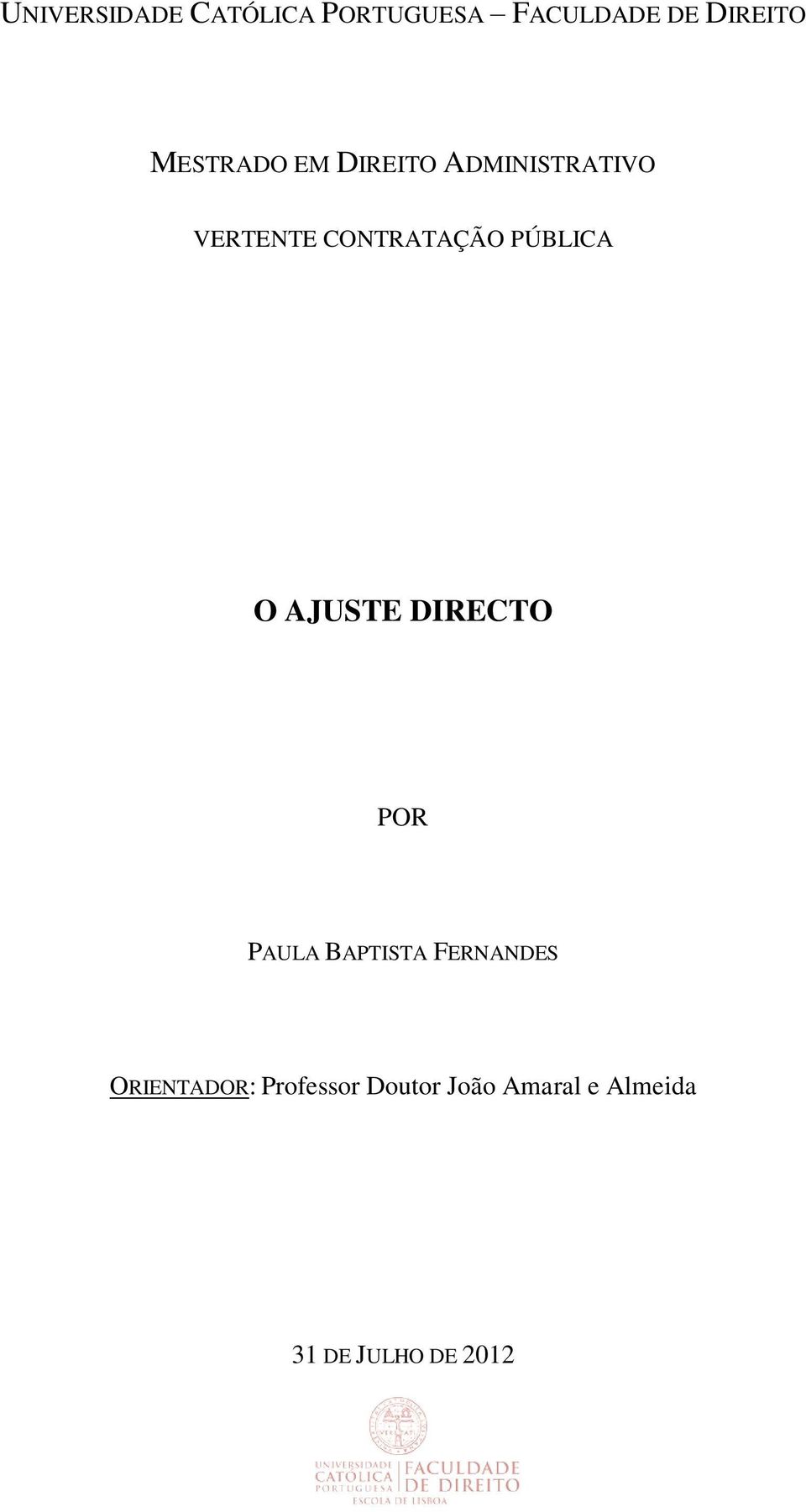 PÚBLICA O AJUSTE DIRECTO POR PAULA BAPTISTA FERNANDES