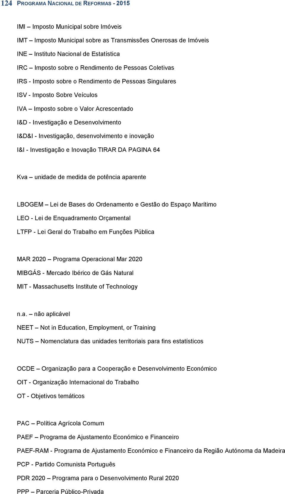 inovação I&I - Investigação e Inovação TIRAR DA PAGINA 64 Kva unidade de medida de potência aparente LBOGEM Lei de Bases do Ordenamento e Gestão do Espaço Marítimo LEO - Lei de Enquadramento