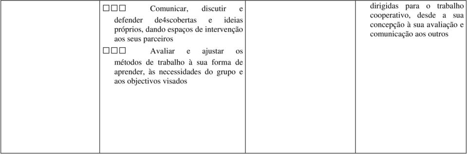 forma de aprender, às necessidades do grupo e aos objectivos visados dirigidas