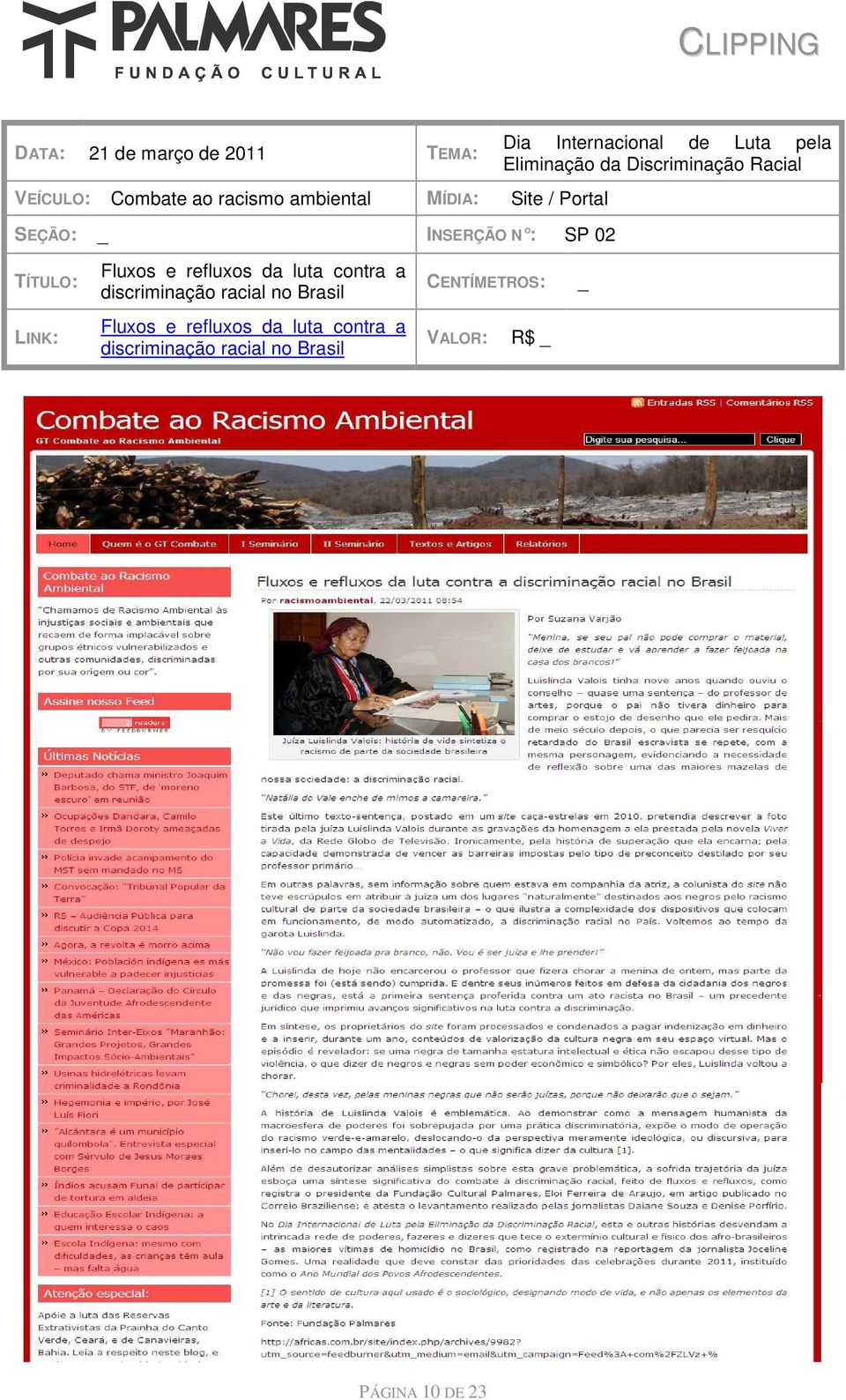 Site / Portal SEÇÃO: