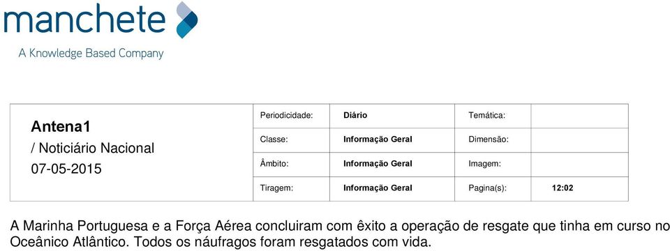 com êxito a operação de resgate que tinha em curso no