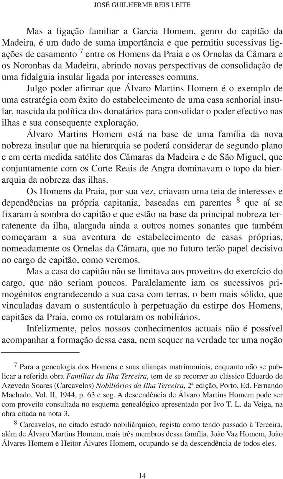 Julgo poder afirmar que Álvaro Martins Homem é o exemplo de uma estratégia com êxito do estabelecimento de uma casa senhorial insular, nascida da política dos donatários para consolidar o poder