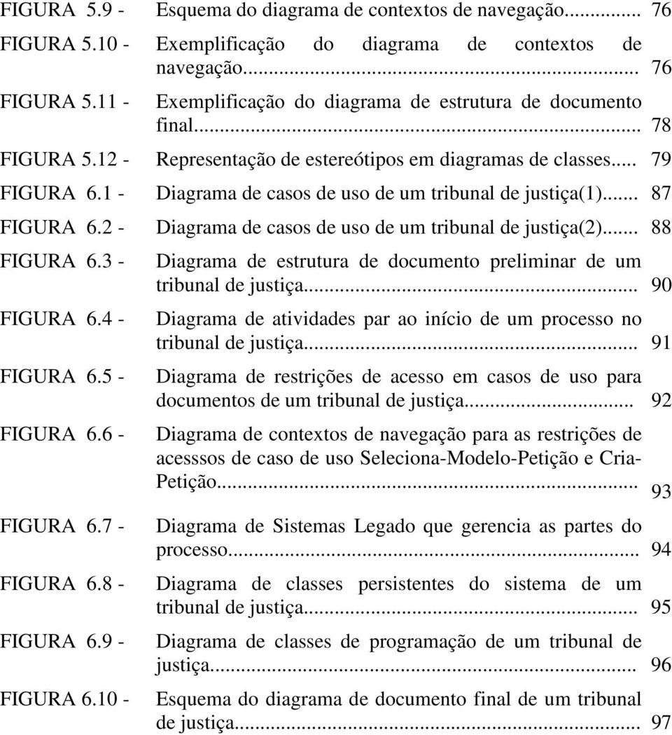 2 - Diagrama de casos de uso de um tribunal de justiça(2)... 88 FIGURA 6.3 - FIGURA 6.4 - FIGURA 6.5 - FIGURA 6.6 - Diagrama de estrutura de documento preliminar de um tribunal de justiça.