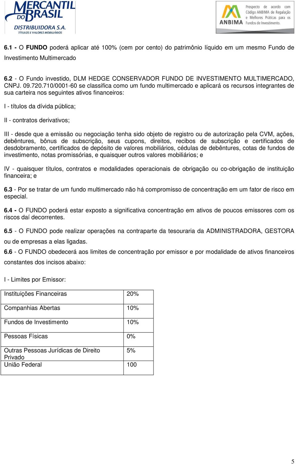 710/0001-60 se classifica como um fundo multimercado e aplicará os recursos integrantes de sua carteira nos seguintes ativos financeiros: I - títulos da dívida pública; II - contratos derivativos;