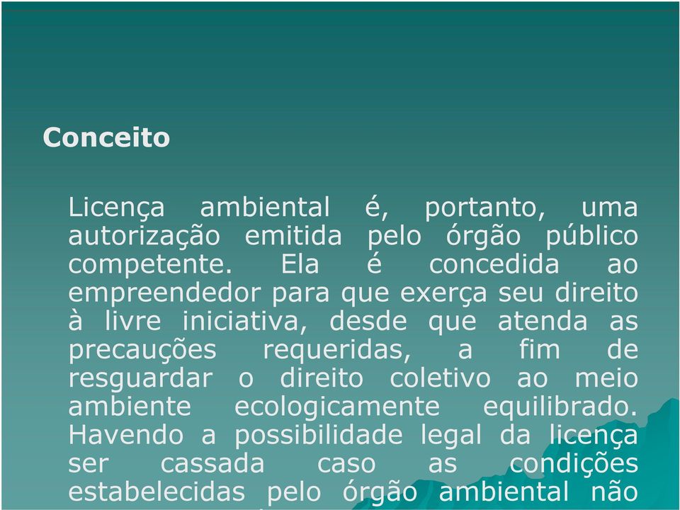 precauções requeridas, a fim de resguardar o direito coletivo ao meio ambiente ecologicamente equilibrado.