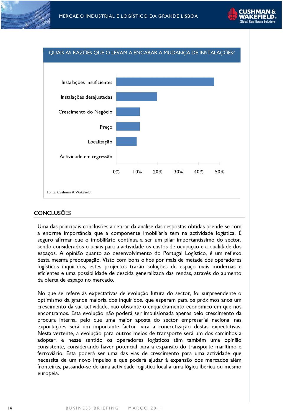 análise das respostas obtidas prende-se com a enorme importância que a componente imobiliária tem na actividade logística.