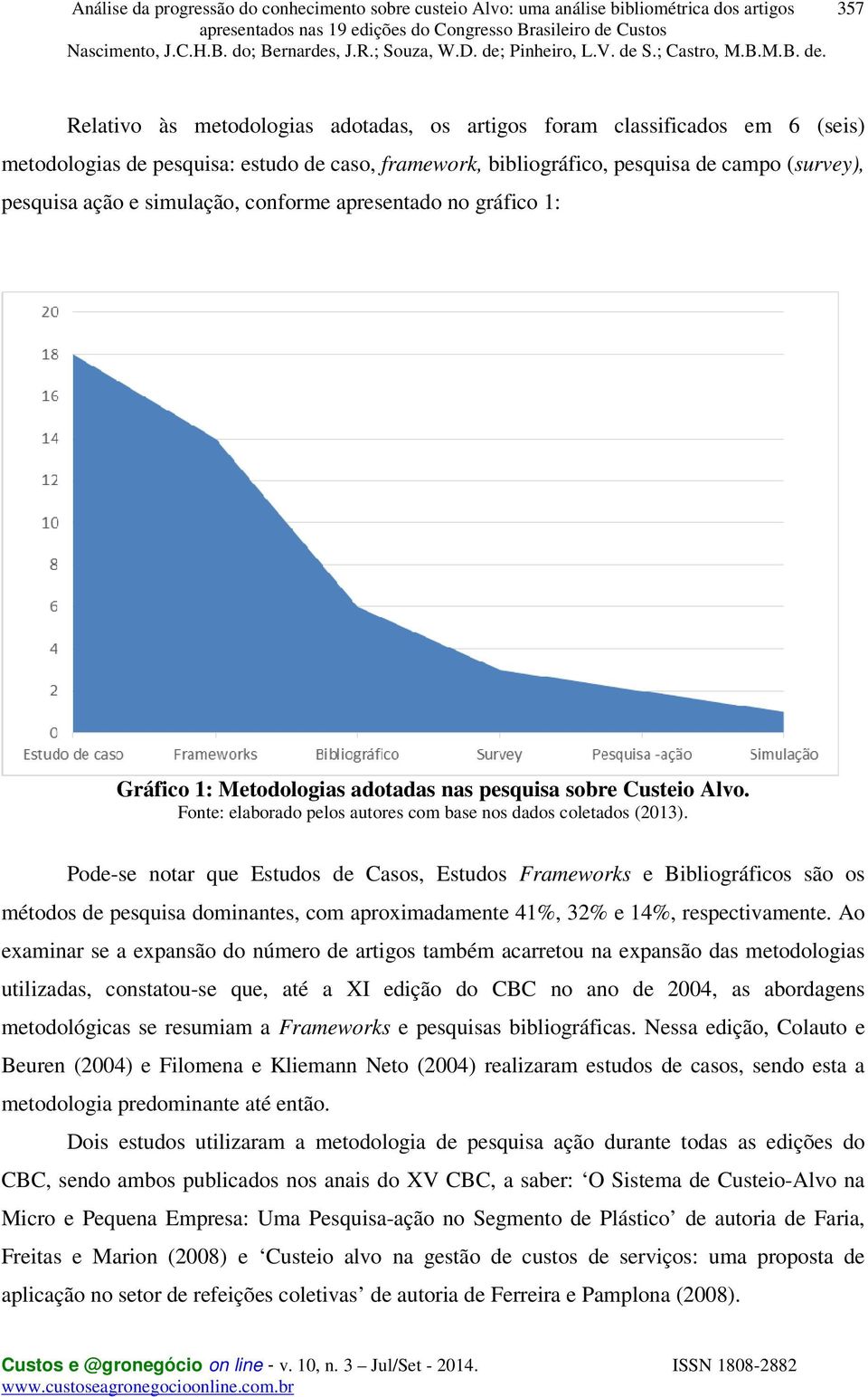 Pode-se notar que Estudos de Casos, Estudos Frameworks e Bibliográficos são os métodos de pesquisa dominantes, com aproximadamente 41%, 32% e 14%, respectivamente.