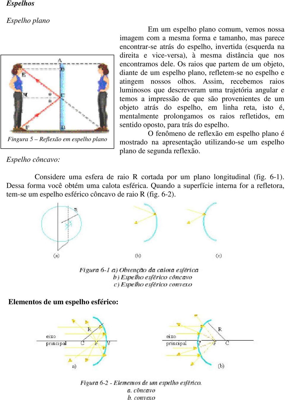 Assim, recebemos raios luminosos que descreveram uma trajetória angular e temos a impressão de que são provenientes de um objeto atrás do espelho, em linha reta, isto é, mentalmente prolongamos os