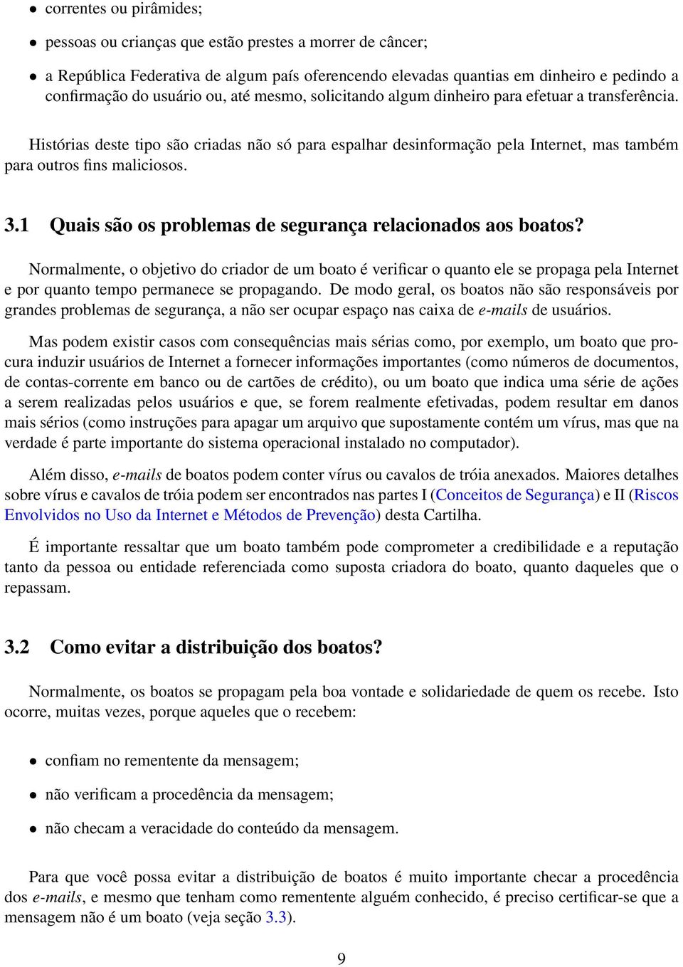 1 Quais são os problemas de segurança relacionados aos boatos?