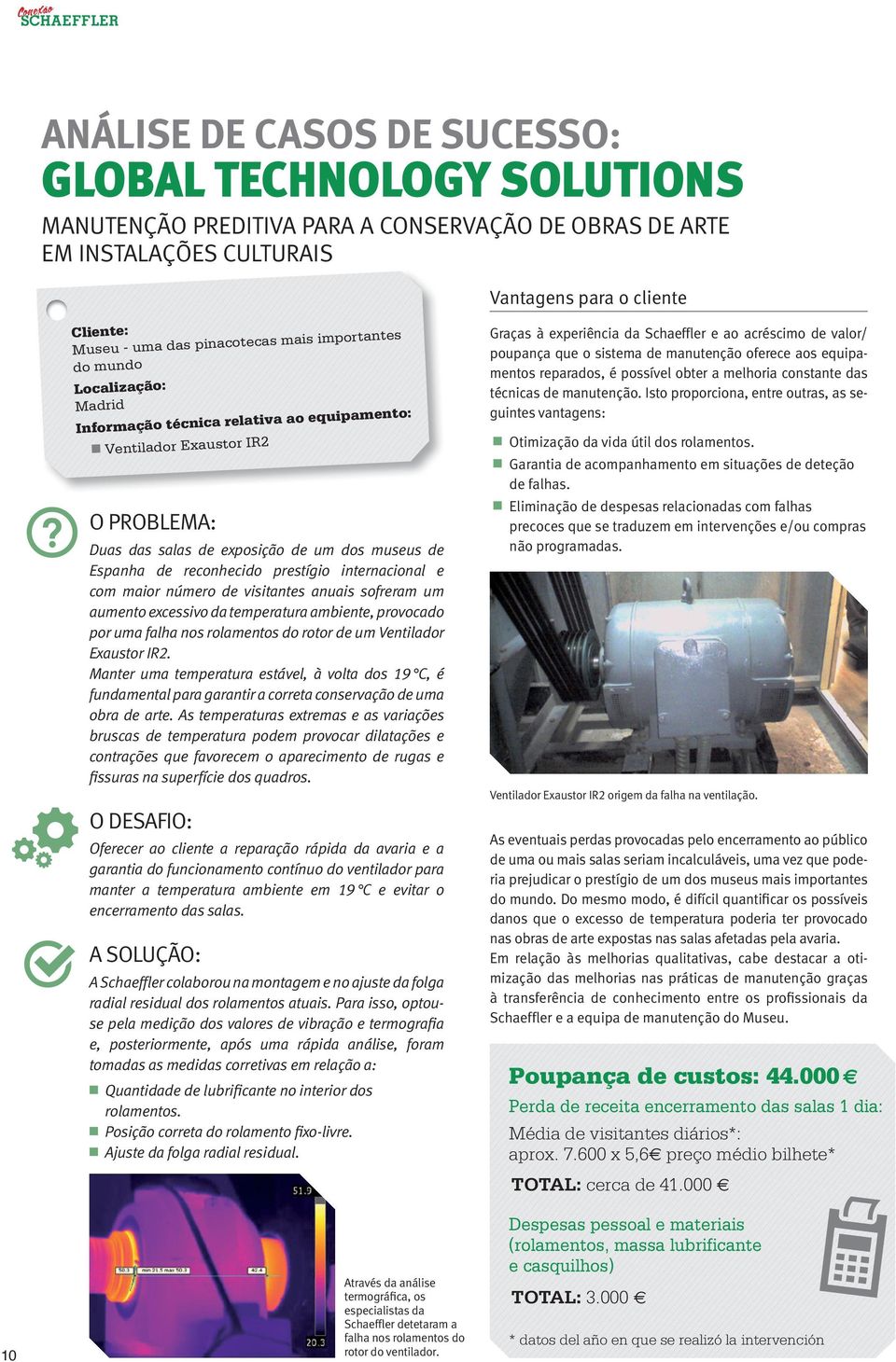 prestígio internacional e com maior número de visitantes anuais sofreram um aumento excessivo da temperatura ambiente, provocado por uma falha nos rolamentos do rotor de um Ventilador Exaustor IR2.