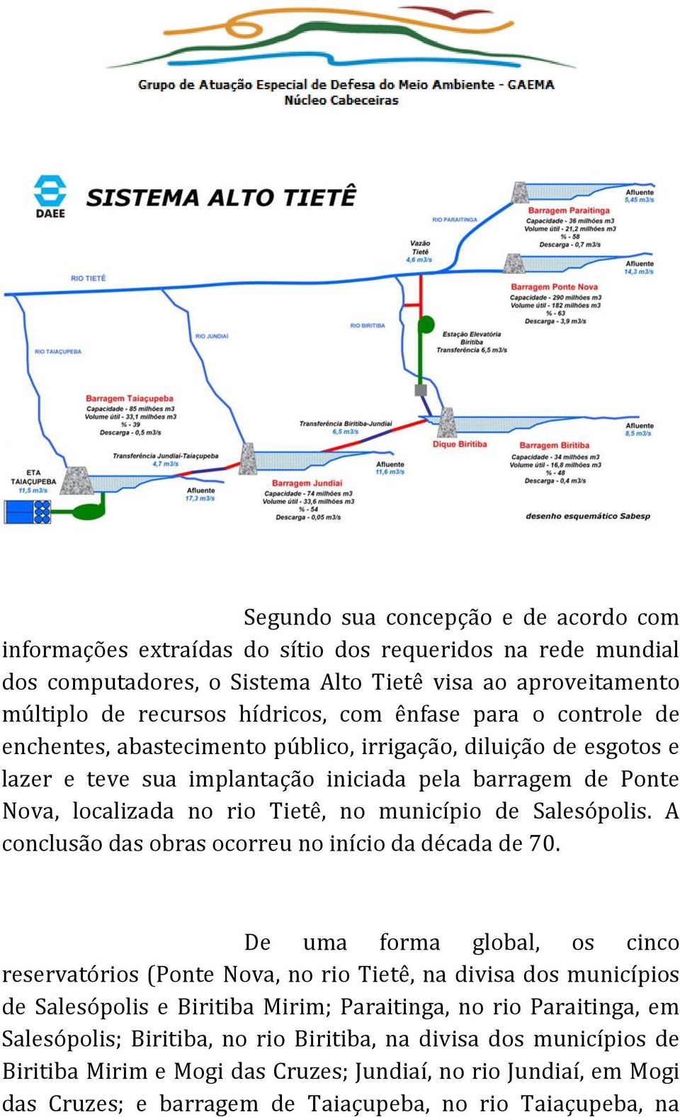 de Salesópolis. A conclusão das obras ocorreu no início da década de 70.