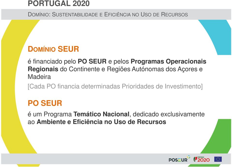 Autónomas dos Açores e Madeira [Cada PO financia determinadas Prioridades de Investimento] PO
