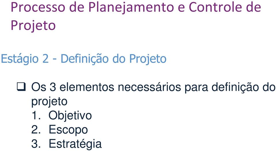 definição do projeto