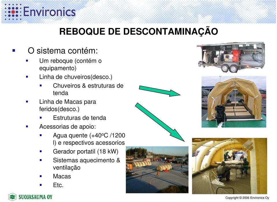 ) Chuveiros & estruturas de tenda Linha de Macas para feridos(desco.