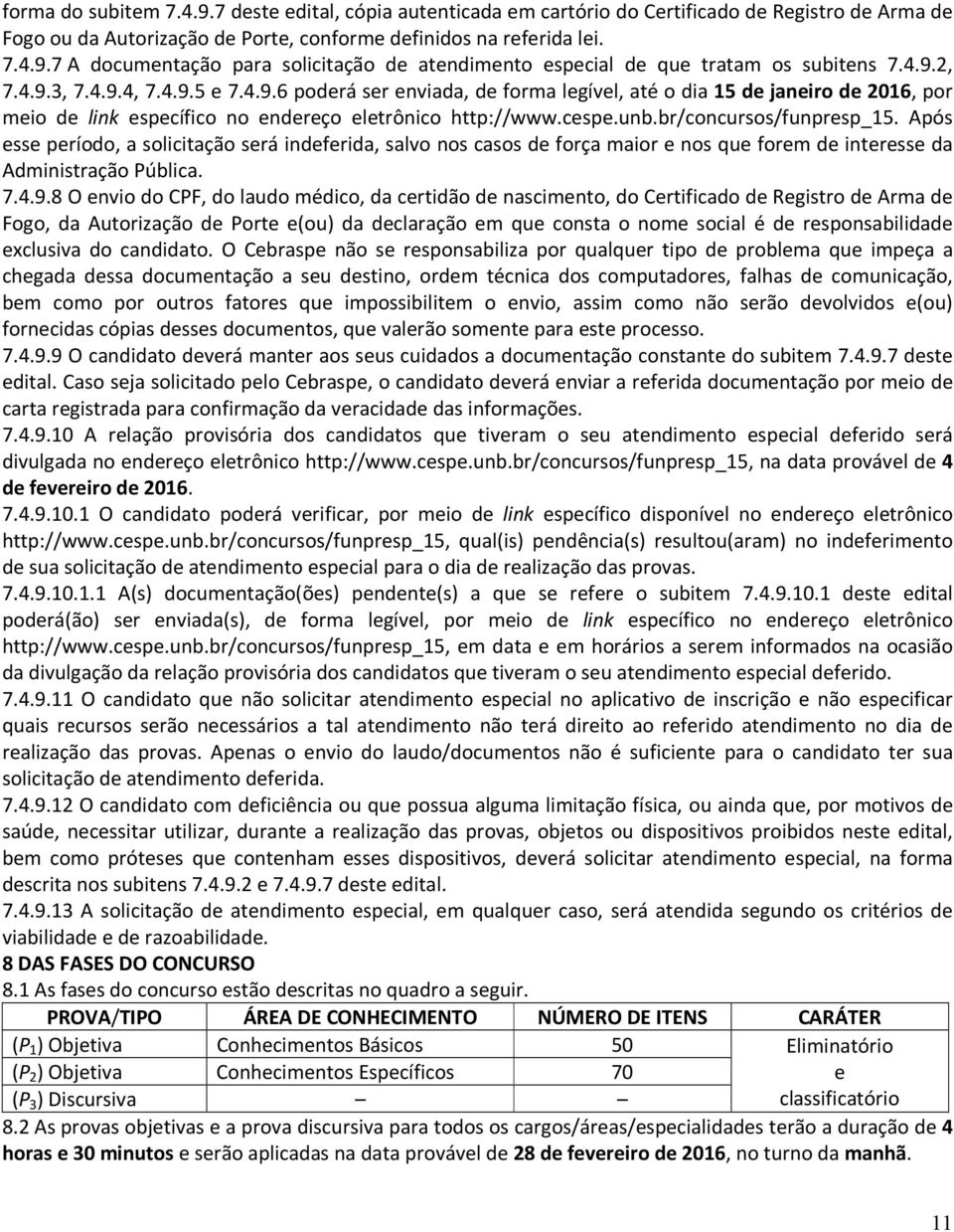 br/concursos/funpresp_15. Após esse período, a solicitação será indeferida, salvo nos casos de força maior e nos que forem de interesse da Administração Pública. 7.4.9.