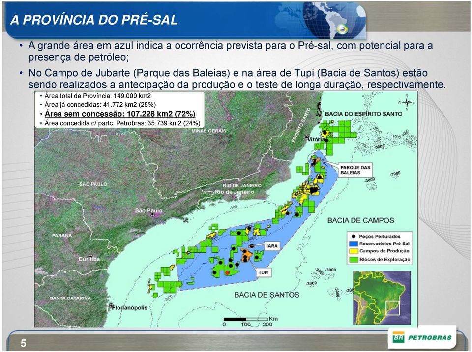 antecipação da produção e o teste e de longa duração, respectivamente. e e Área total da Província: 149.