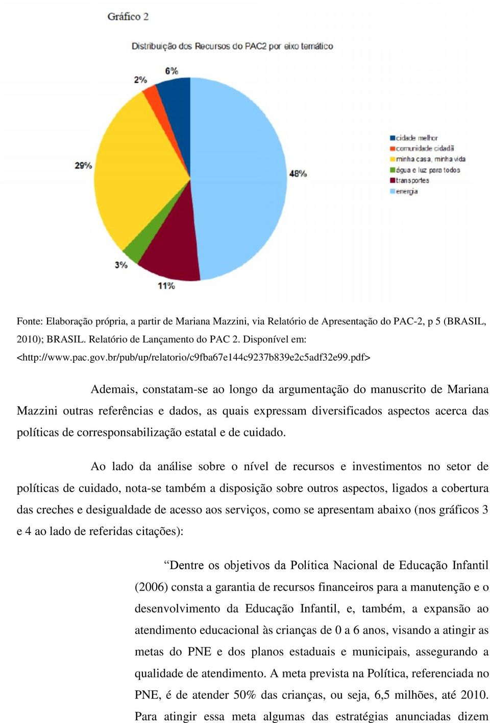 pdf> Ademais, constatam-se ao longo da argumentação do manuscrito de Mariana Mazzini outras referências e dados, as quais expressam diversificados aspectos acerca das políticas de