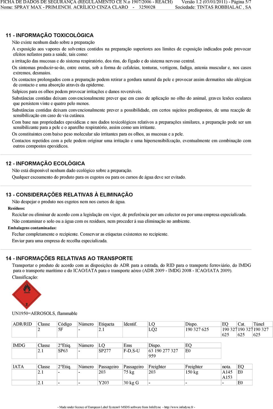 indicados pode provocar efeitos nefastos para a saúde, tais como: a irritação das mucosas e do sistema respiratório, dos rins, do fígado e do sistema nervoso central.