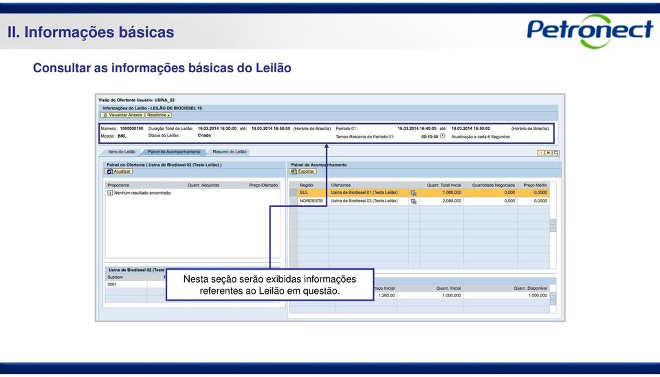 Nesta seção serão exibidas