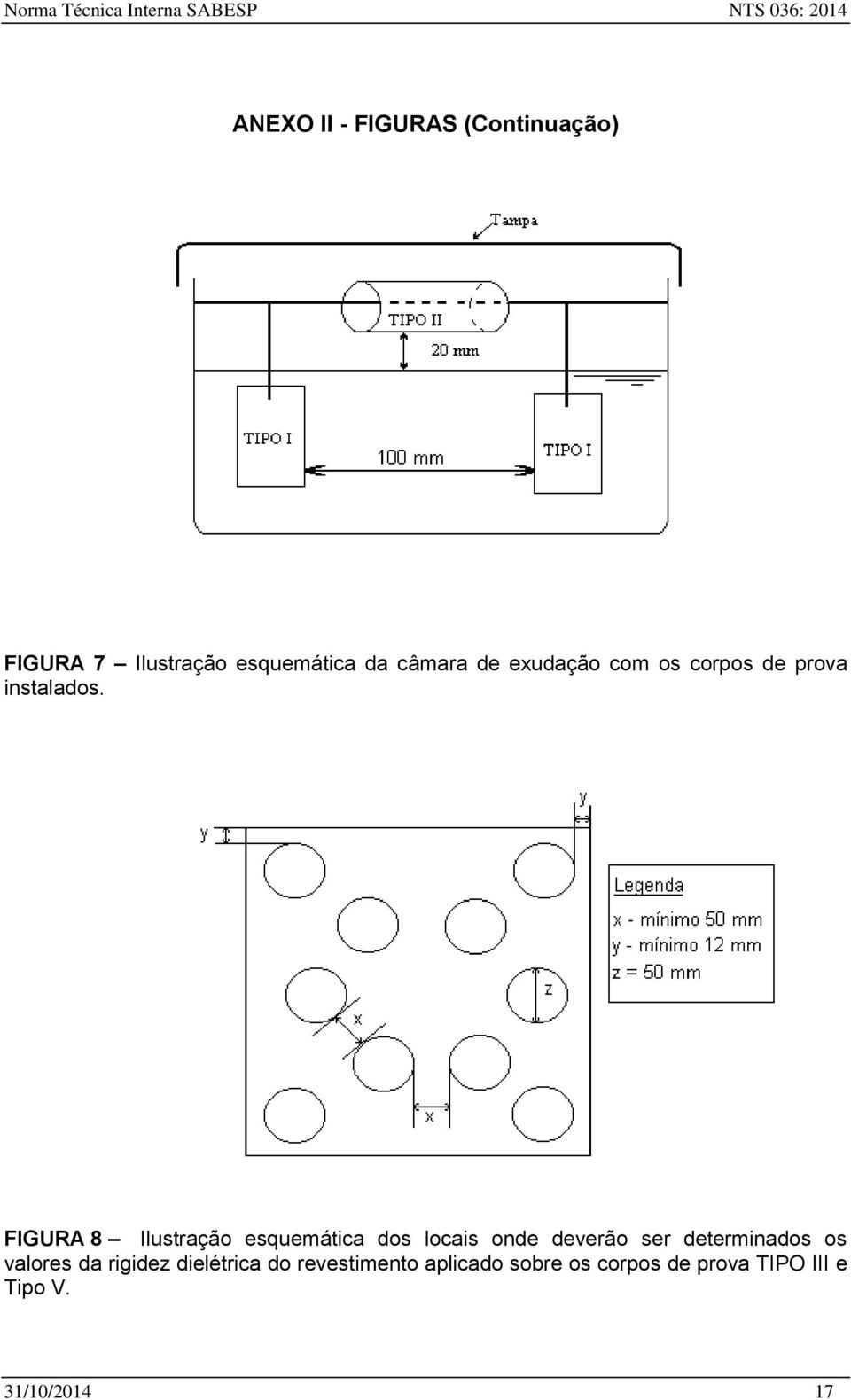 FIGURA 8 Ilustração esquemática dos locais onde deverão ser determinados os valores da