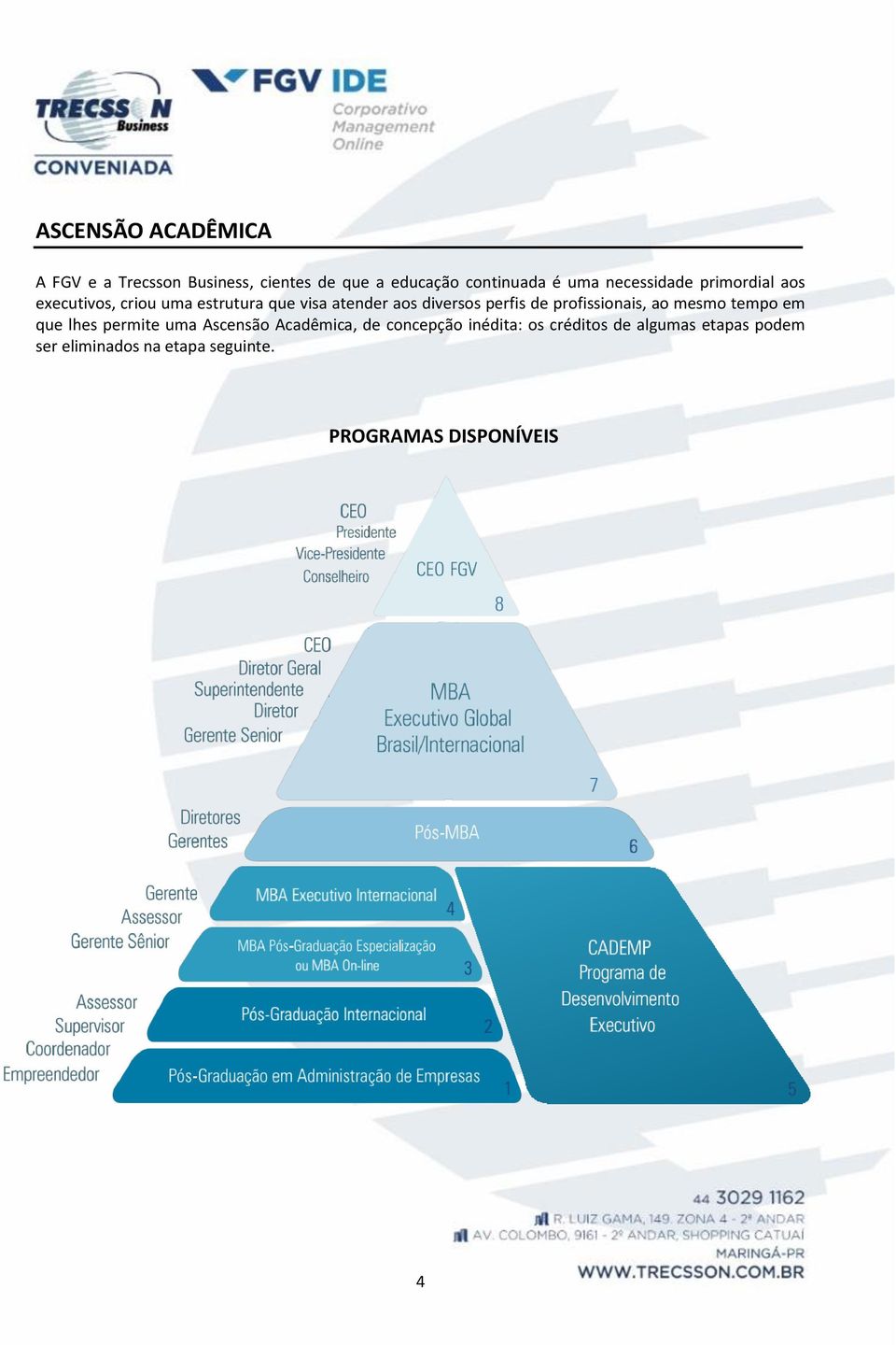 perfis de profissionais, ao mesmo tempo em que lhes permite uma Ascensão Acadêmica, de