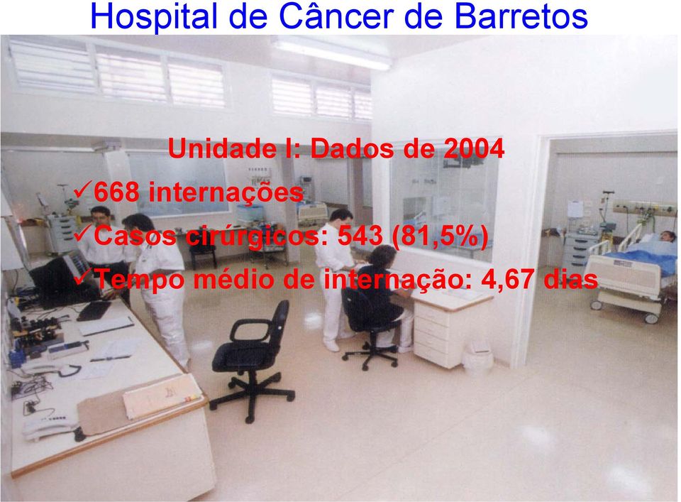 internações Casos cirúrgicos: 543
