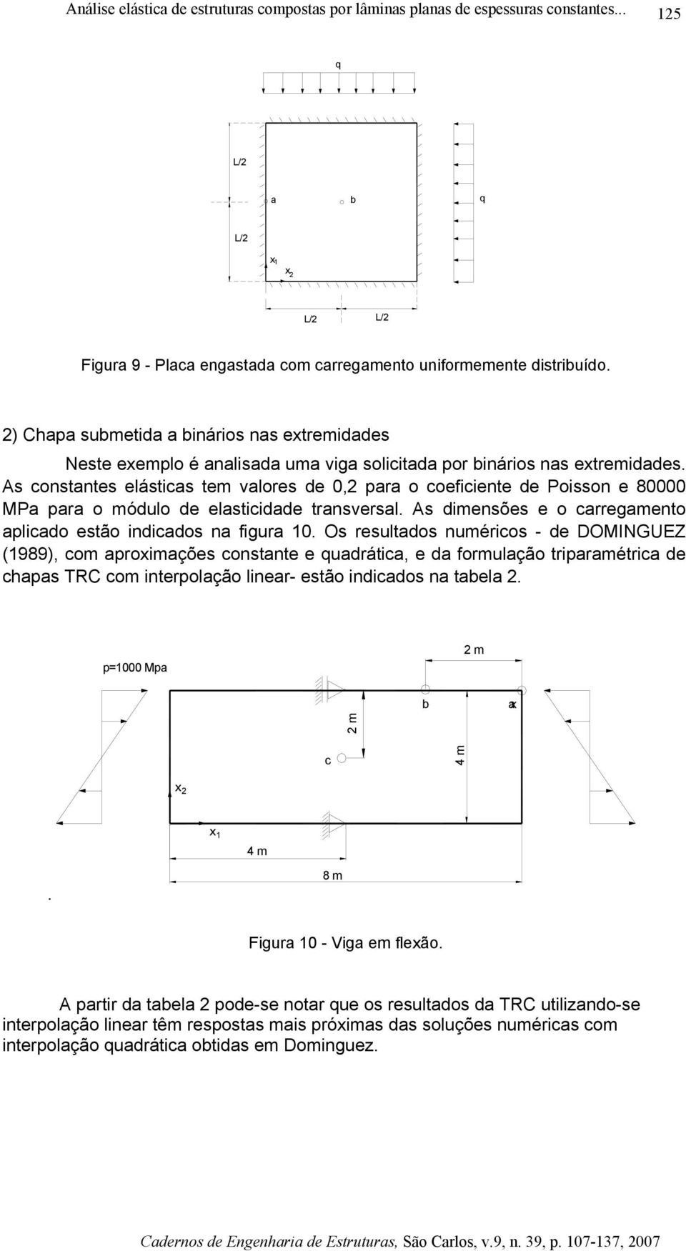 A dmeõe e o carregameo alcado eão dcado a fgra.