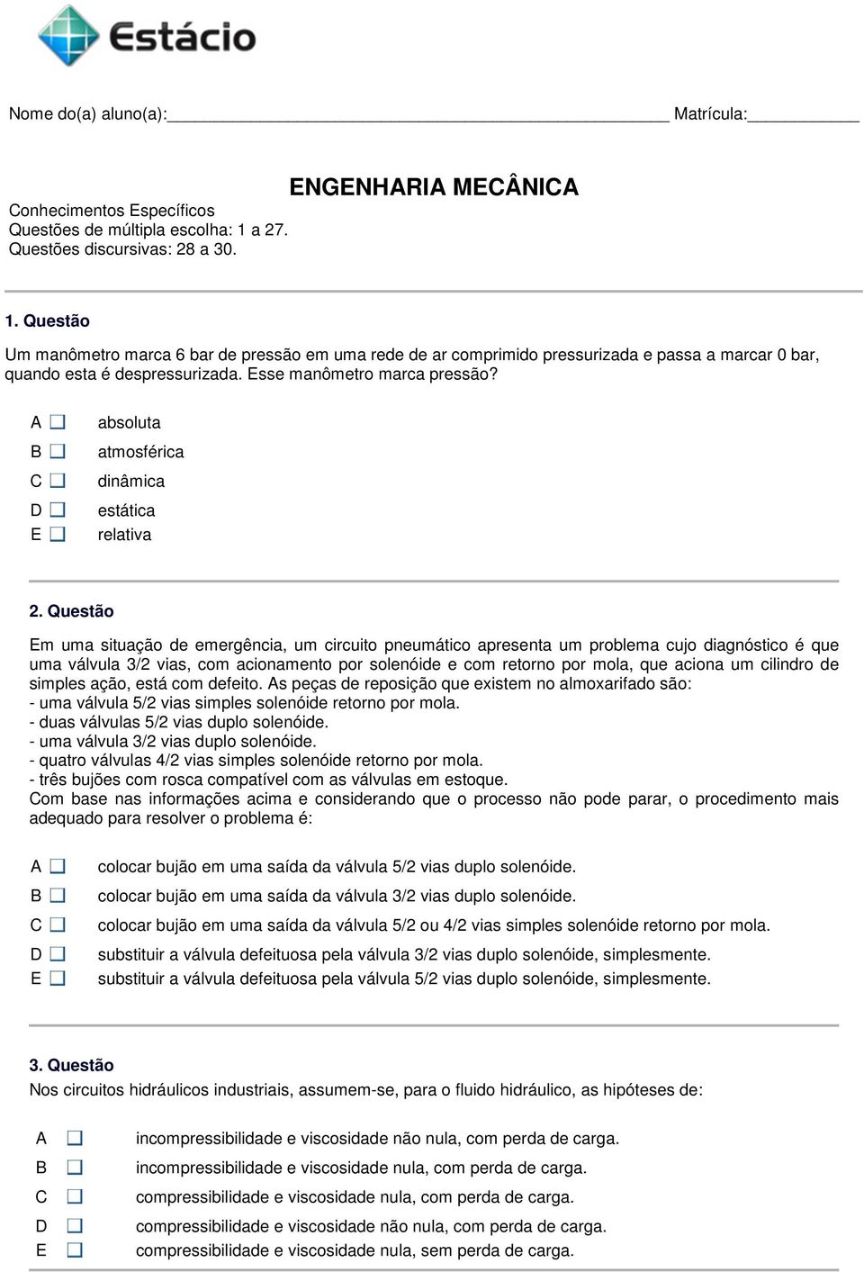 absoluta atmosférica dinâmica estática relativa 2.