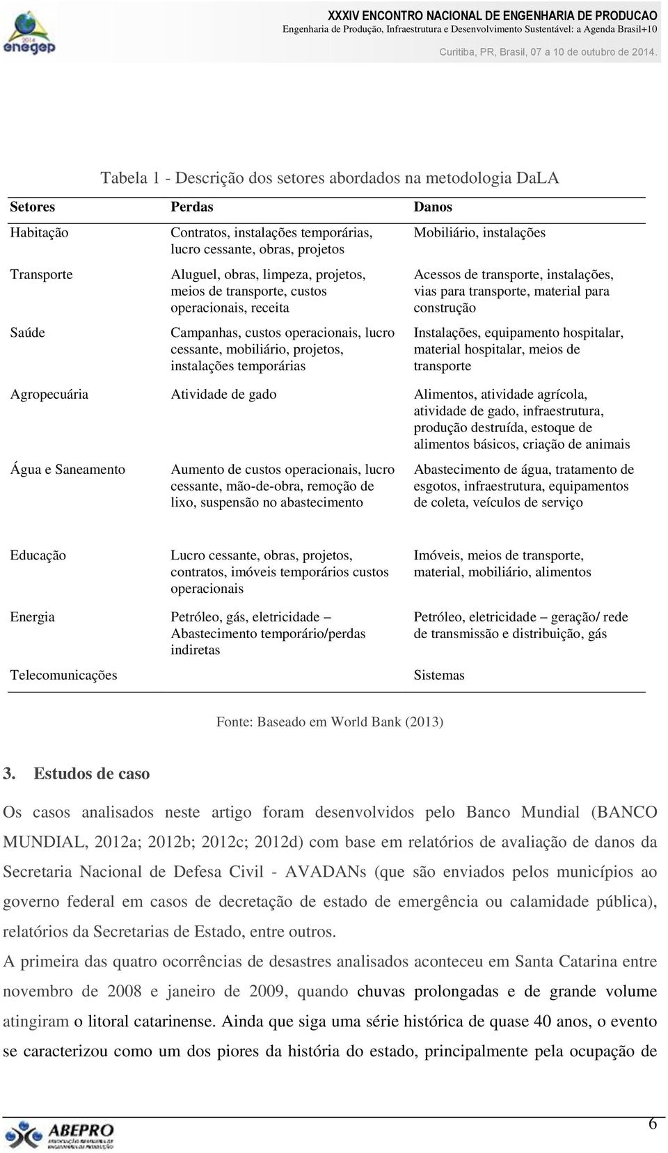 transporte, instalações, vias para transporte, material para construção Instalações, equipamento hospitalar, material hospitalar, meios de transporte Agropecuária Atividade de gado Alimentos,