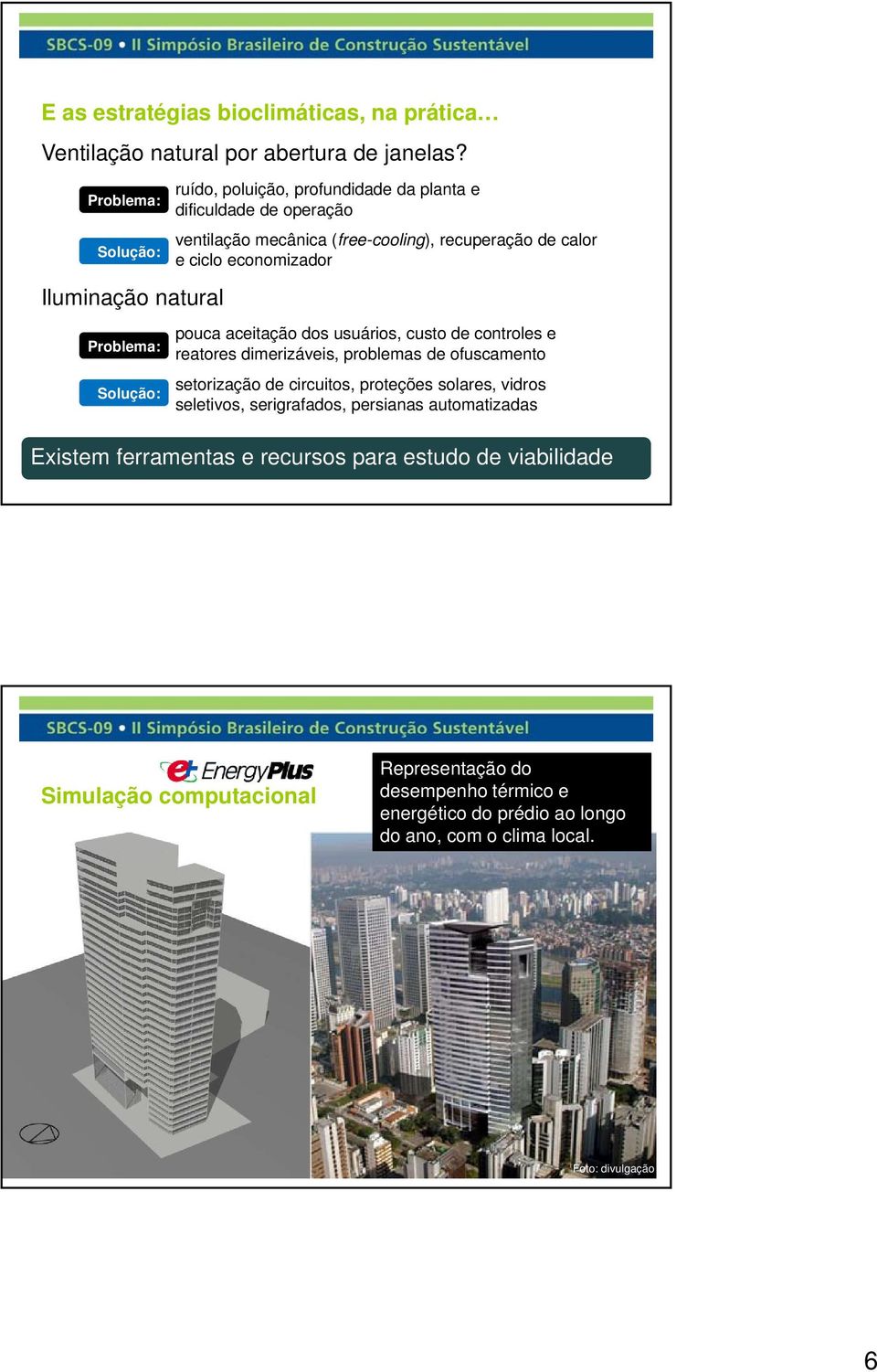 de calor e ciclo economizador pouca aceitação dos usuários, custo de controles e reatores dimerizáveis, problemas de ofuscamento setorização de circuitos, proteções