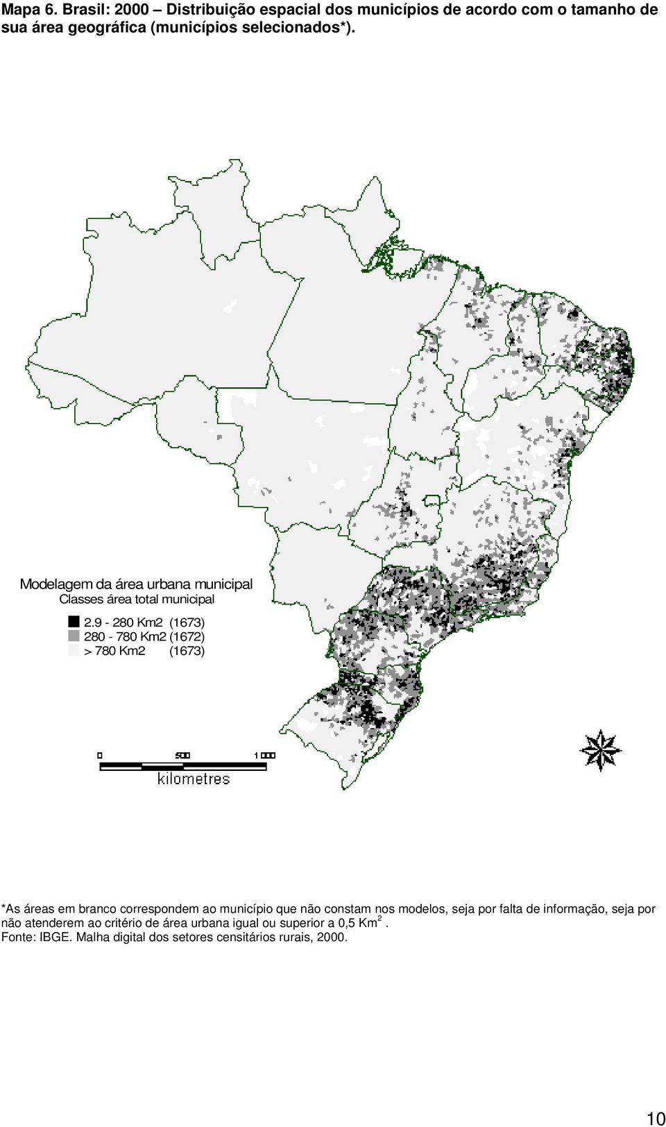 Modelagem da área urbana municipal Classes área total municipal 2.