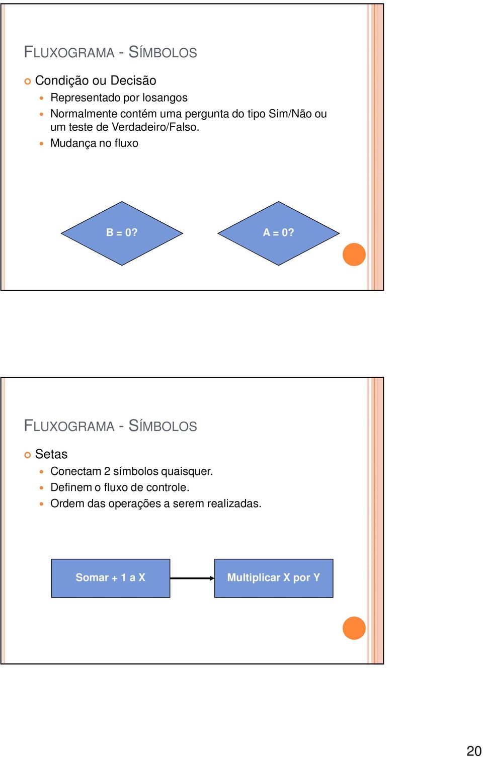 Mudança no fluxo B = 0? A = 0?