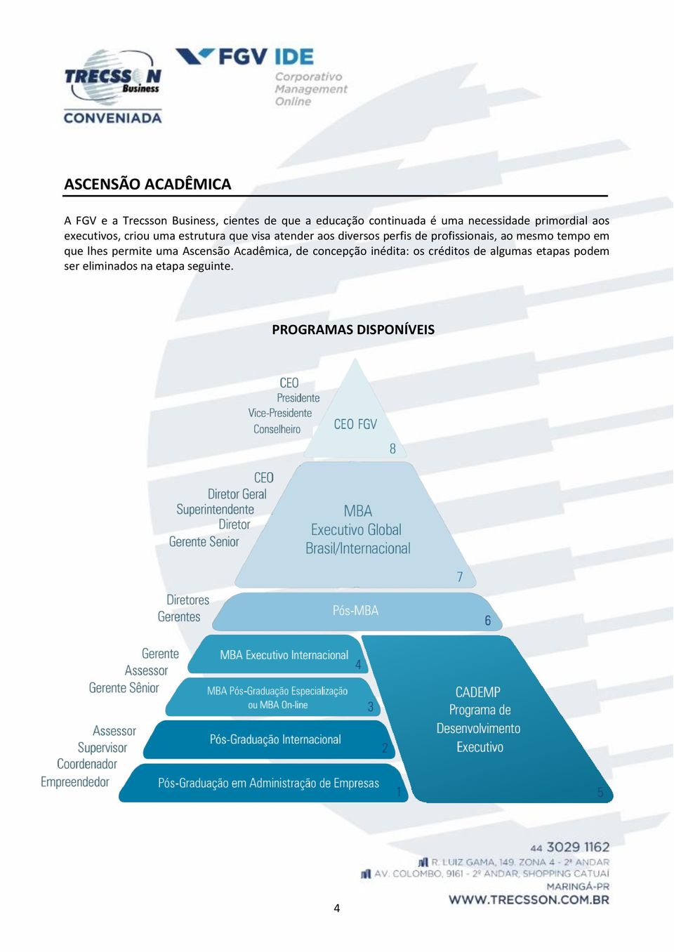 perfis de profissionais, ao mesmo tempo em que lhes permite uma Ascensão Acadêmica, de