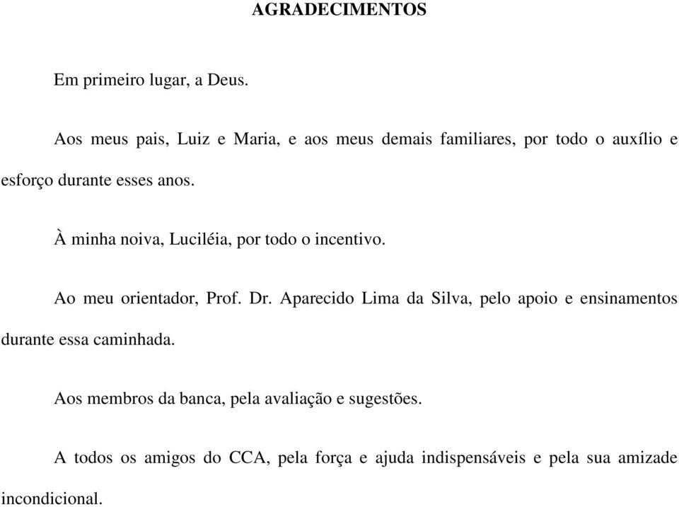 À minha noiva, Luciléia, por todo o incentivo. Ao meu orientador, Prof. Dr.