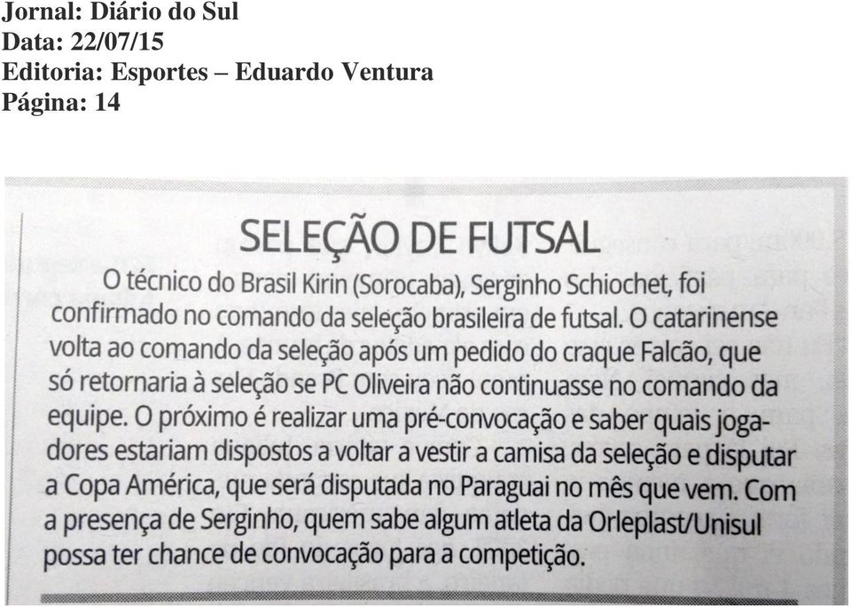 Editoria: Esportes