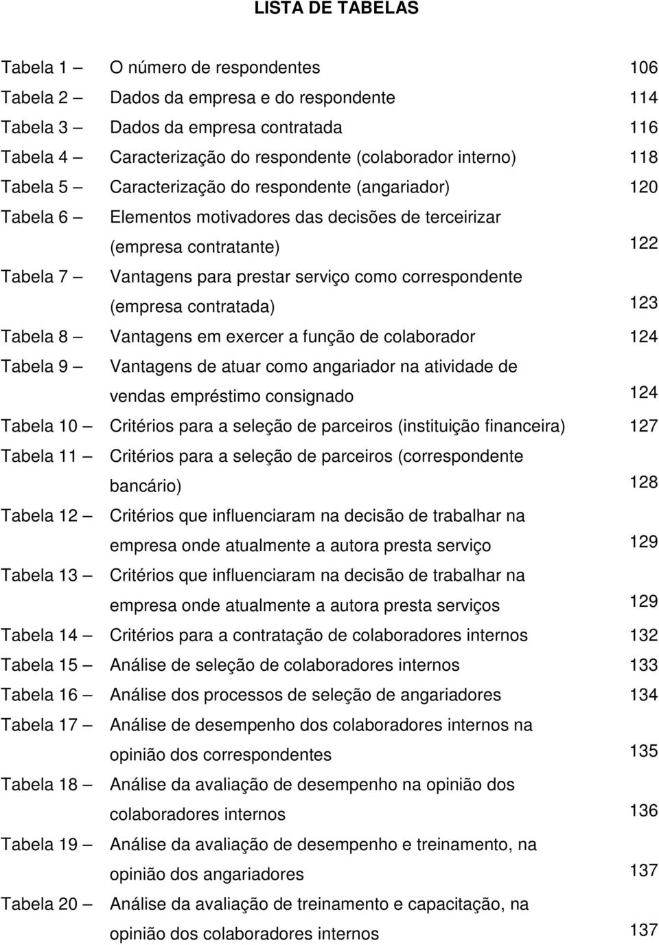 correspondente (empresa contratada) 123 Tabela 8 Vantagens em exercer a função de colaborador 124 Tabela 9 Vantagens de atuar como angariador na atividade de vendas empréstimo consignado 124 Tabela