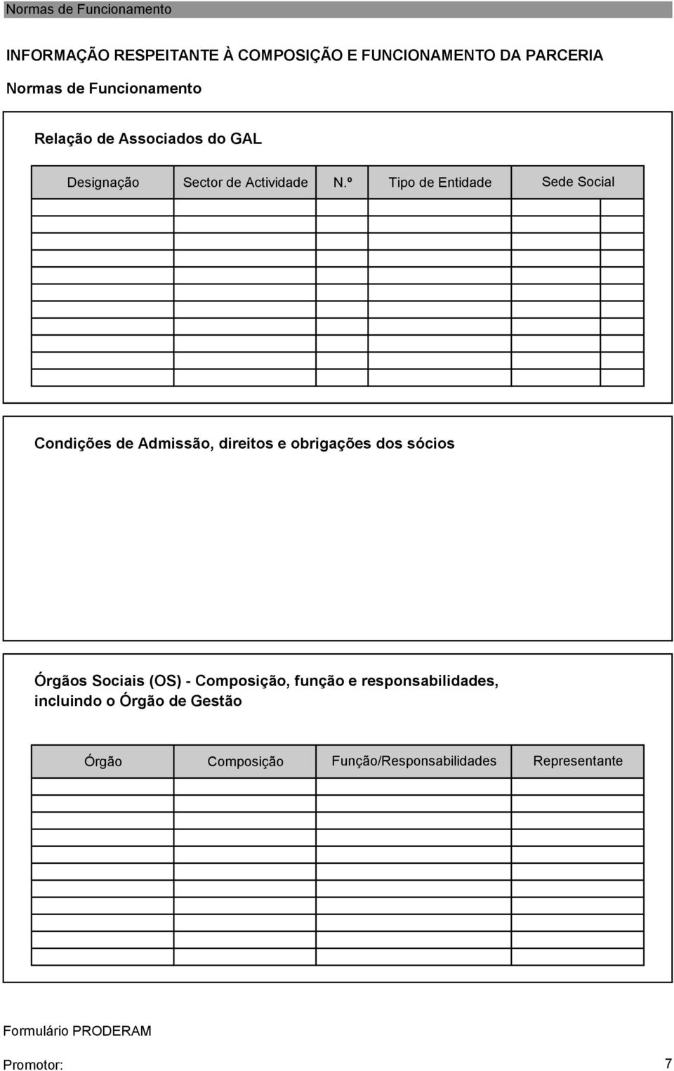 º Tipo de Entidade Sede Social Condições de Admissão, direitos e obrigações dos sócios Órgãos Sociais