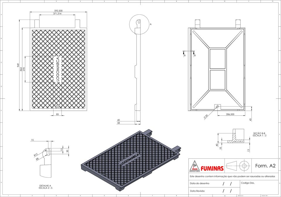 A2 Este desenho contem informação que não podem ser rasuradas ou alteradas H DETALHE A