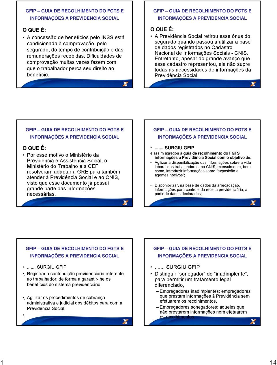 GFIP GUIA DE RECOLHIMENTO DO E O QUE É: A Previdência Social retirou esse ônus do segurado quando passou a utilizar a base de dados registrados no Cadastro Nacional de Informações Sociais - CNIS.