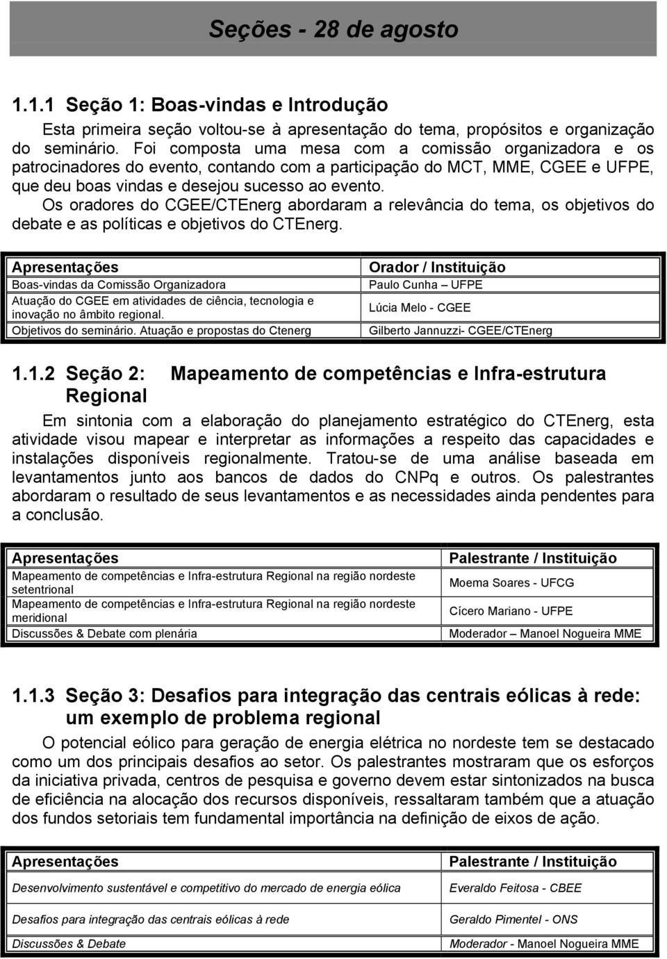 Os oradores do CGEE/CTEnerg abordaram a relevância do tema, os objetivos do debate e as políticas e objetivos do CTEnerg.