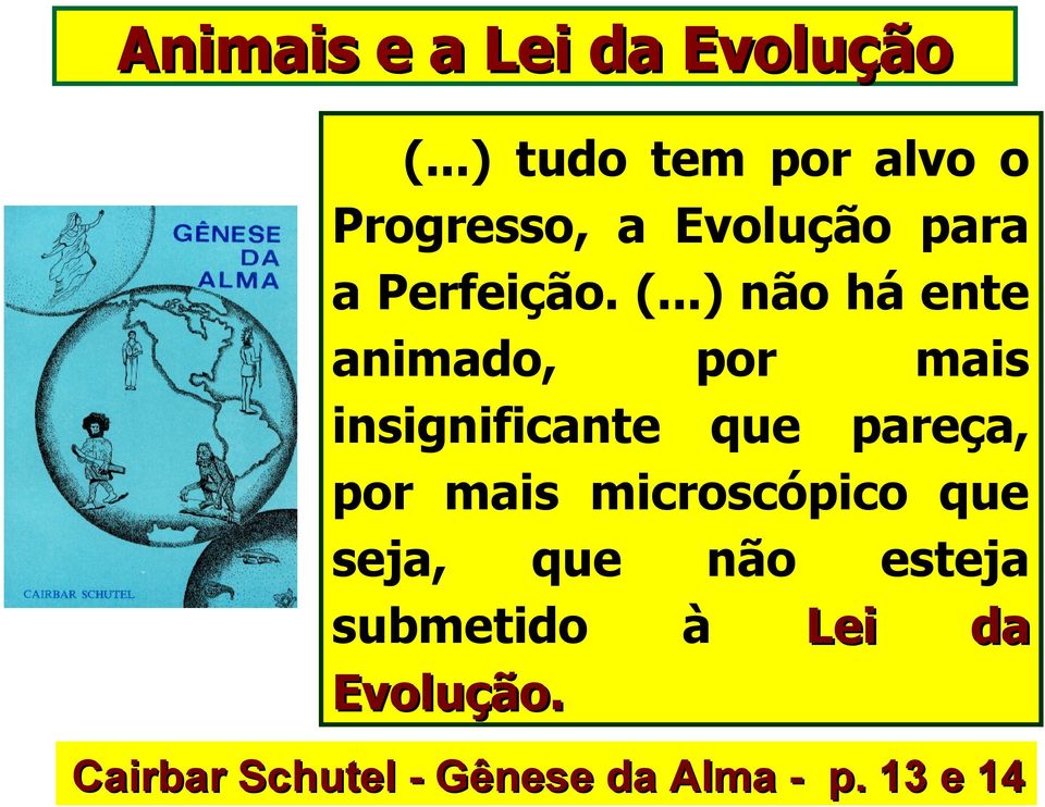 ..) não há ente animado, por mais insignificante que pareça, por mais