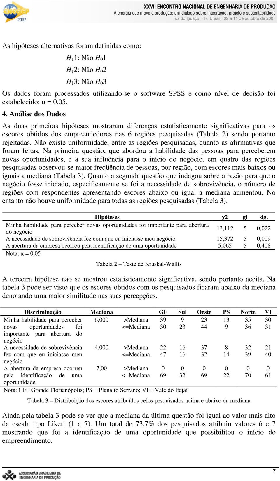 rejeitadas. Não existe uniformidade, entre as regiões pesquisadas, quanto as afirmativas que foram feitas.